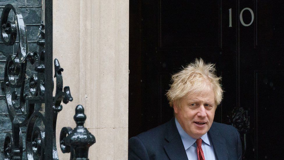 Prime Minister Boris Johnson seen leaving Downing Street
